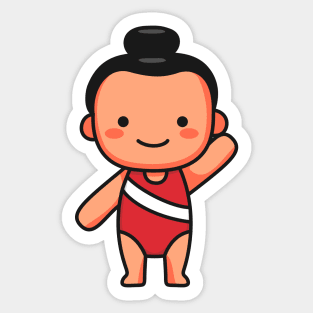 Cute Female Gymnast Cartoon Sticker